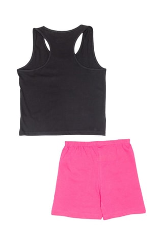 Camiseta de tirantes y short  - Negro y rosa