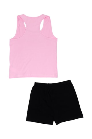 Camiseta de tirantes y short  - Negro y rosa