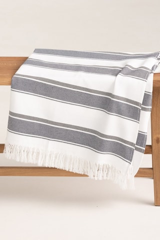 Hamamdoek Bordamar - Gemêleerd Marineblauw en Wit - 190 x 180 cm - Marineblauw
