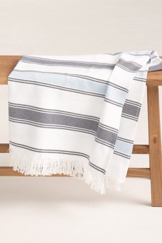 Hamamdoek Nautic - Blauw en Grijs - 190 x 180 cm - Marineblauw