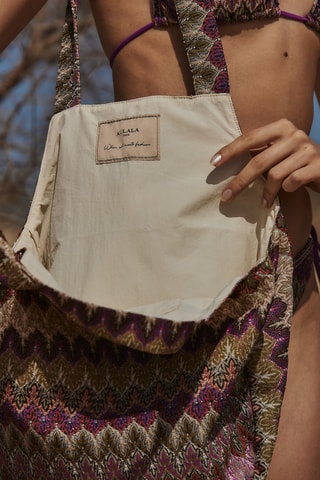 Bolso de playa - Violeta y verde claro