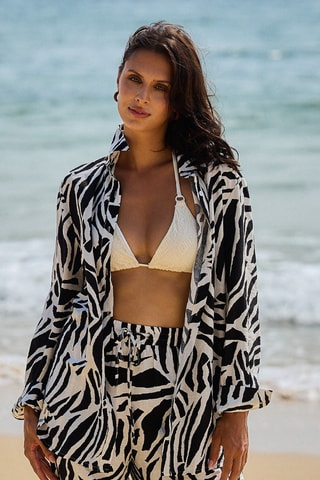Camisa y pantalón de playa - Negro y blanco