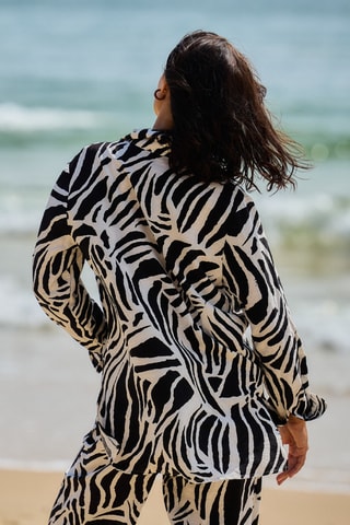 Camisa y pantalón de playa - Negro y blanco