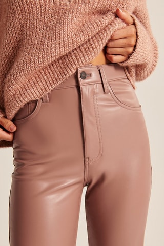 Pantalon droit taille haute - Marron