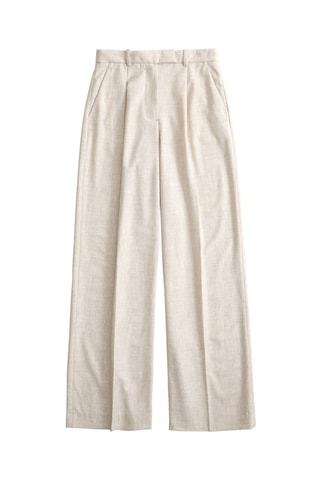 Pantalon wide legs taille haute - Beige clair