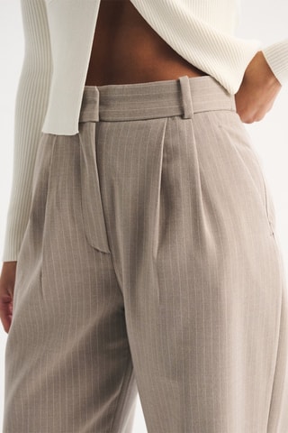 Pantalon wide legs taille haute - Greige