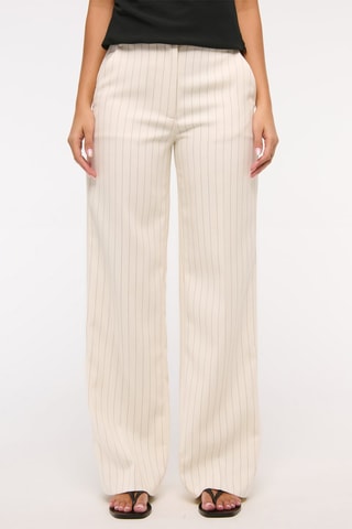 Pantalon wide legs taille haute - Beige clair