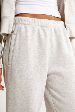 Jogging polaire taille haute - Gris chiné