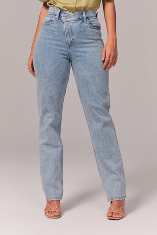 Jean droit taille haute - Ciel