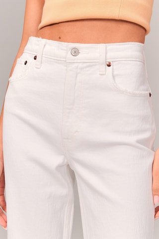 Jean straight taille haute - Blanc