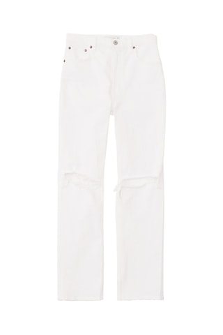 Jean straight taille haute - Blanc