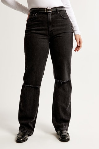 Jean relaxed taille haute - Noir