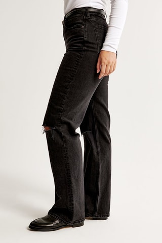 Jean relaxed taille haute - Noir