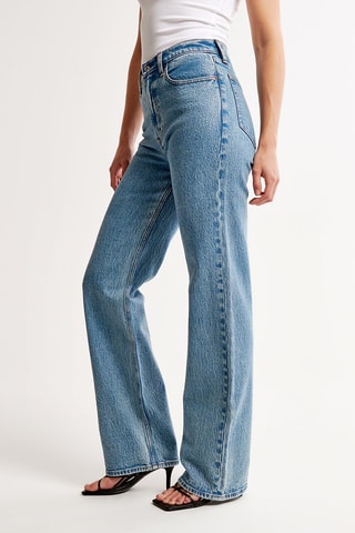 Jean relaxed taille haute - Bleu
