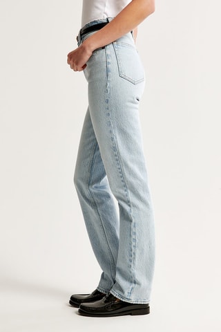 Jean straight taille haute - Ciel