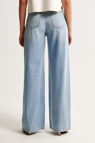 Jean wide legs taille haute - Ciel
