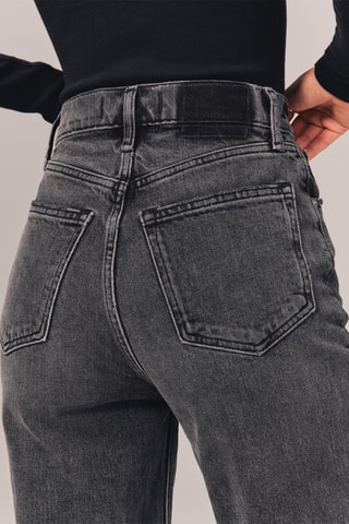 Jean droit taille haute - Gris