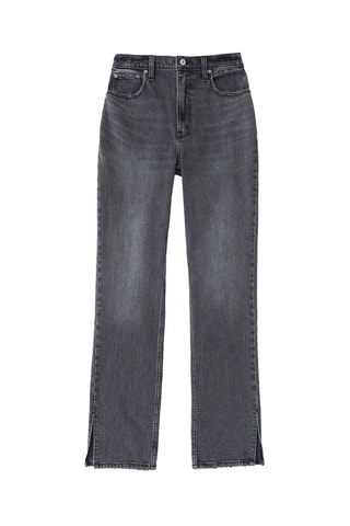 Jean droit taille haute - Gris
