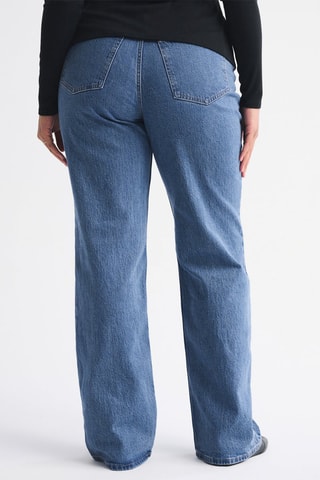 Jean relaxed legs taille haute - Bleu marine