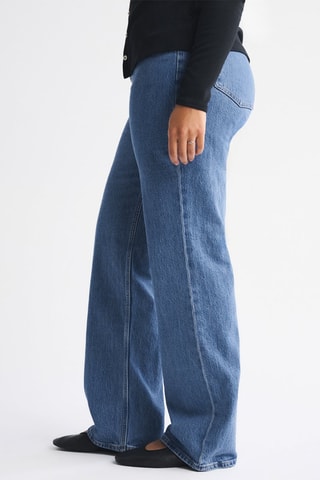 Jean relaxed legs taille haute - Bleu marine