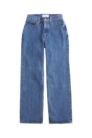 Jean relaxed legs taille haute - Bleu marine