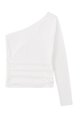 Crop top asymétrique - Blanc