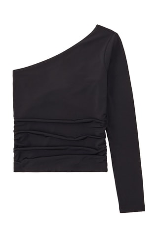 Crop top asymétrique - Noir