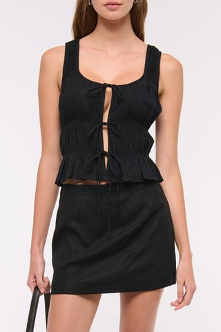 Top en lin - Noir