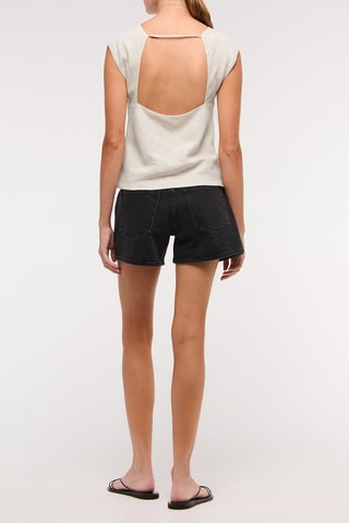 Top en lin - Gris clair