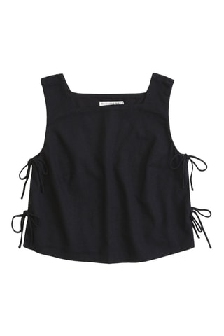 Top en lin - Noir