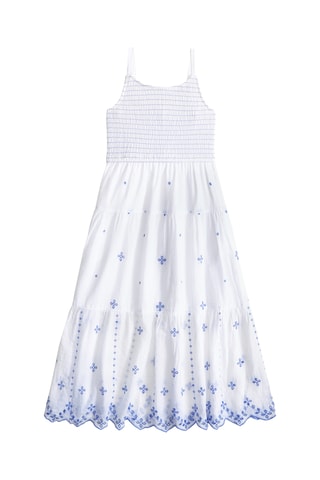 Robe longue sans manches - Blanc et bleu