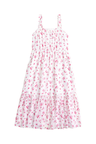 Robe longue - Blanc et rose