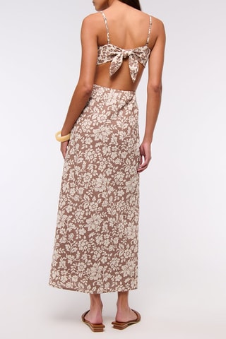 Robe midi en lin - Marron
