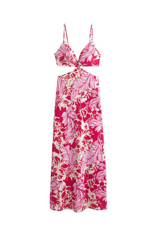 Robe midi en lin - Rose