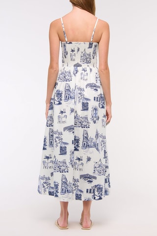 Robe midi - Blanc et bleu