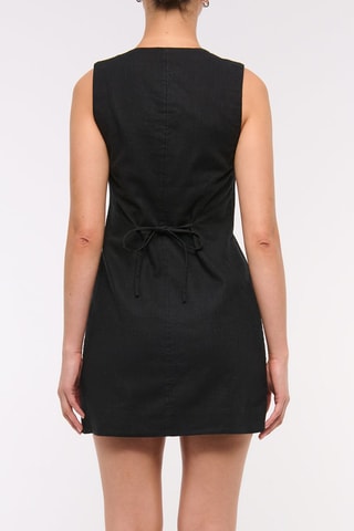 Robe chemise en lin - Noir