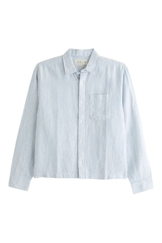 Chemise straight en lin - Bleu clair