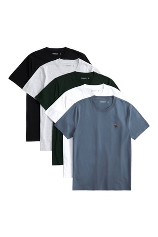 5 t-shirts - Gris, blanc et noir