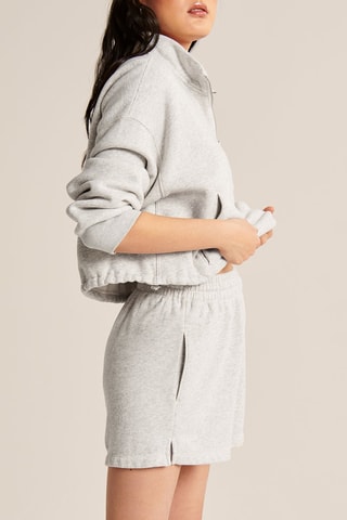 Short polaire taille haute - Gris clair chiné