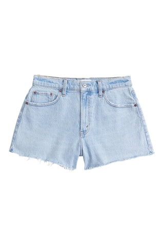 Short en jean taille haute - Ciel