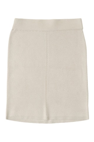 Jupe droite taille haute - Greige