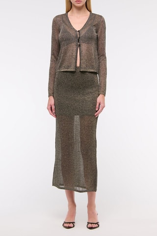 Jupe droite taille haute - Gris