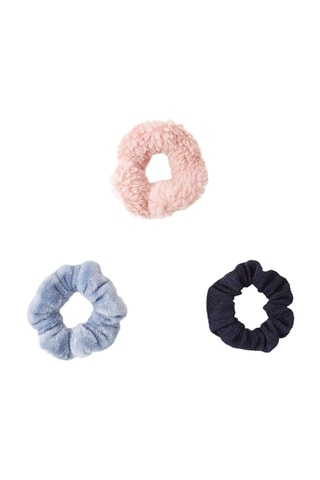 3 élastiques pour cheveux - Rose, noir et bleu