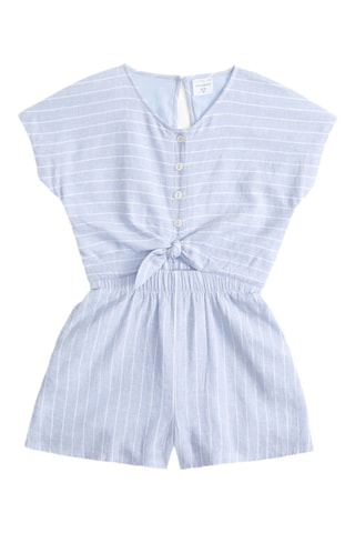 Combishort en lin - Bleu clair