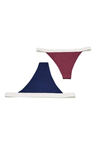 3 perizomi - Navy, grigio chiaro melange e bordeaux