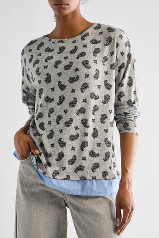 Maglia effetto trompe-l’œil - Grigio