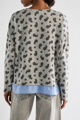 Maglia effetto trompe-l’œil - Grigio