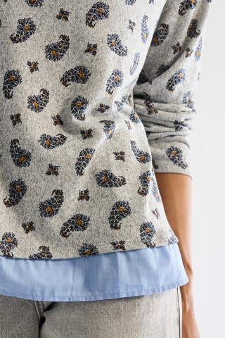 Maglia effetto trompe-l’œil - Grigio