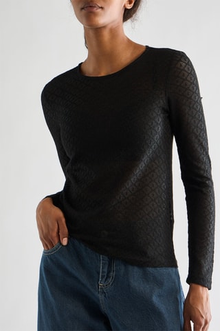 Top in pizzo - Nero