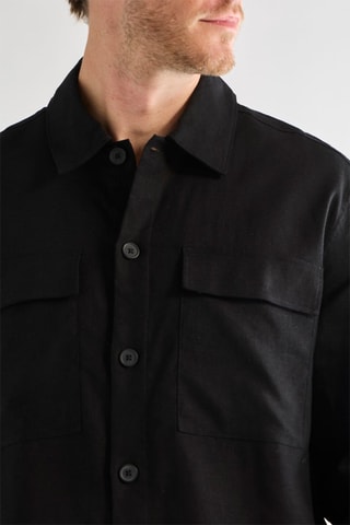 Camicia in lino - Nero